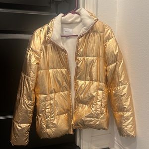Old Navy gold puffer jacket
